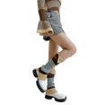 thumbnail image 4 of Wangsaura Jambières pour Femmes, Bas Tricotés Longueur Genou Couleur Contrastée, 4 of 6