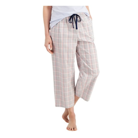 CHARTER CLUB Intimates Gray Cropped Plaid Sleep Pants XS