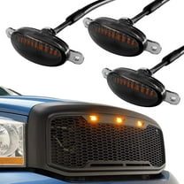 Front Grille LED Lights for 2004-2019 Ford F150 F250 F350 Car 12LED Grille Amber Decorative Lights w/Smoked Lens, Plug & Play, 3Pcs