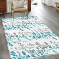 thumbnail image 3 of Teal Blue Grey Botanical Area Rug 3x5 Washable Rug Non Slip Spring Floral Summer Farmhouse Large Area Rug Indoor Floor Carpet for Entryway Bedroom Kitchen Living Room Home Office Dining Room Nursery, 3 of 8