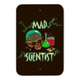 thumbnail image 1 of Mad Scientist with Beakers Brain Home Business Office Sign - Wood - 6" x 9" (15.3cm x 22.9cm), 1 of 6