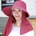 thumbnail image 4 of Skymirror Women Summer Sun Hat Solid Color Large Brim Sunscreen Face Guard Sun Hat Anti UV Outdoor Tea Hat, 4 of 8