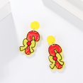 thumbnail image 3 of Pendientes navideños con forma de botón, joyería para Acción de Gracias, Navidad y cumpleaños. 0.91 × 2.17 pulgadas, 3 of 9