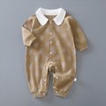 thumbnail image 2 of CAUYDY 6 9 12 18 Months Baby Boys One-Pieces Newborn Clothes Preemie Long Sleeved Sleepers Infant Boy Romper Fall Winter Toddler Pajamas Brown for Sizes 6-9 Months, 2 of 4