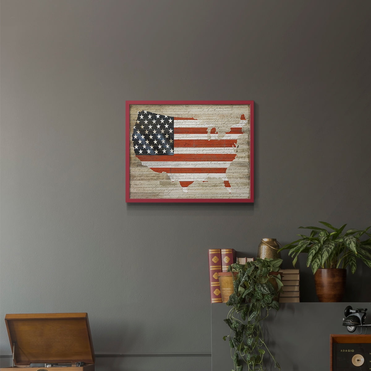 American Flag by Daniela Santiago - Restickable Framed Giclée Print