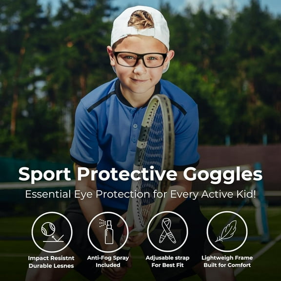 BLUE CUT Sports Goggles, Anti-Fog Lenses for Basketball, Pickleball & Outdoor Sports