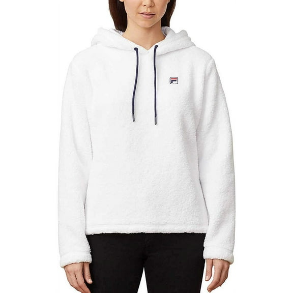 Fila Women's Josephine Sherpa Crop Hoodie, White XXL - NEW