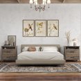 thumbnail image 2 of Set of 2 Rustic Farmhouse Nightstands,Light Brown Wood End Tables with Open Shelf and 2 Drawers, Bedroom Side Tables, 2 of 5
