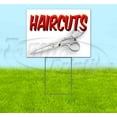thumbnail image 1 of Haircuts (18" x 24") Yard Sign, Includes Metal Step Stake, 1 of 6