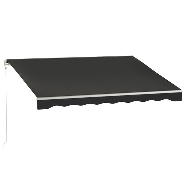 Outsunny Auvent Rétractable Électrique 10 Pieds x 8 Pieds avec Télécommande, Noir
