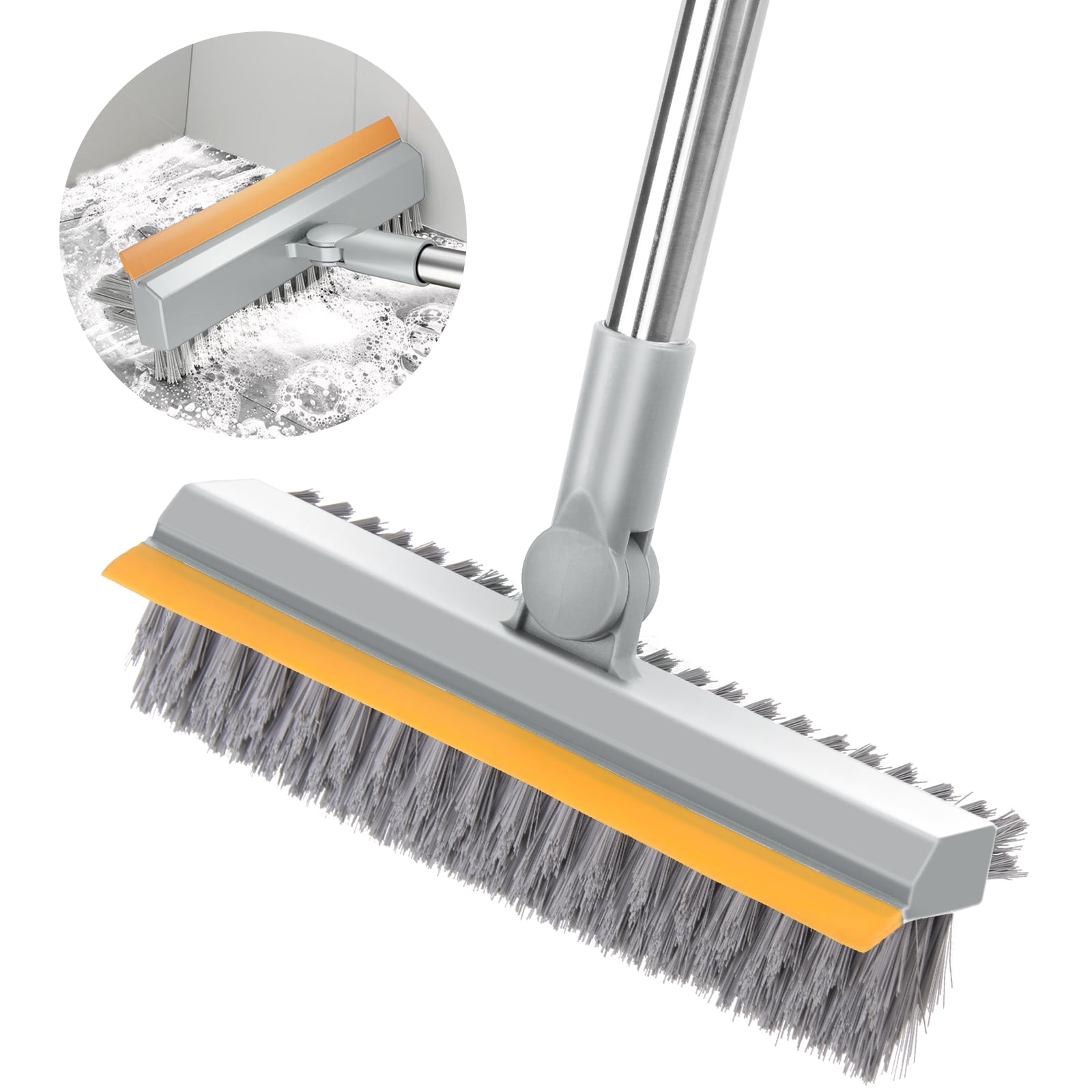 SUSIMOND 3 in 1 44.5" Floor Scrub Brush with Long Handle, Wall Cleaning