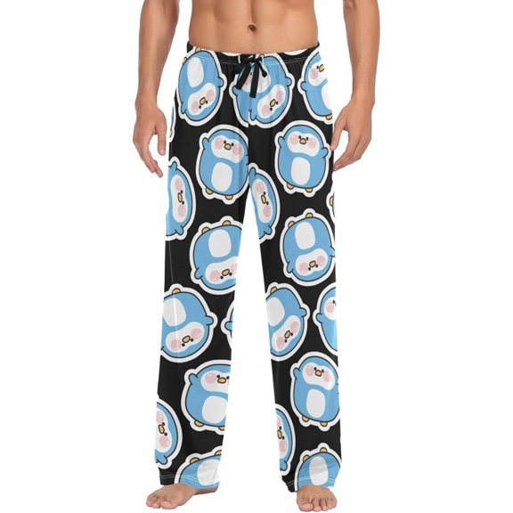 GZHJMY Penguin Pajama Pants for Men, Lounge Pants Lightweight Men Pajama Bottoms with Drawstring Pockets, Christmas New Year Birthday Gifts, XX-Large