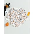 thumbnail image 2 of Wassery Baby Boys Girls Halloween Outfit 3 6 12 18 24 Months Infant Pumpkin Ghost Long Sleeve Romper Bodysuit My 1st Halloween Clothes 0-24M Newborn Autumn Winter Sweatshirts, 2 of 9