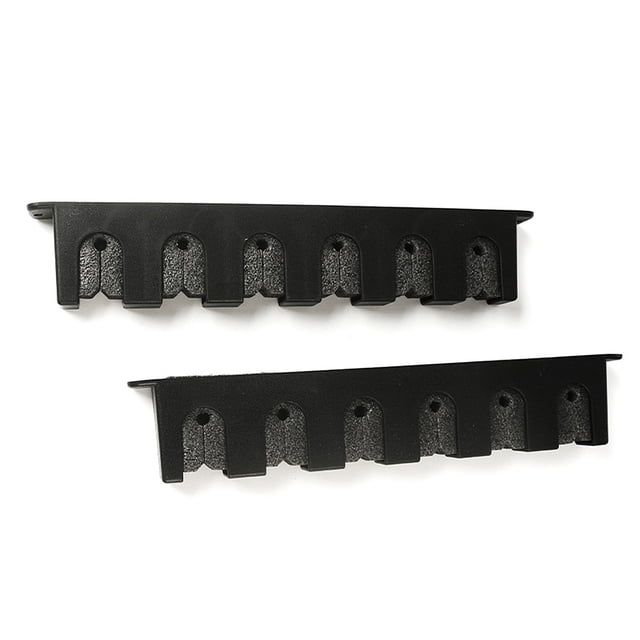 Graflsoa Wall-Mounted Horizontal Fishing Rod Holder - Black, Holds 6 Rods, Easy Installation with Screws, Durable EVA Material, Compact Size 35x6cm