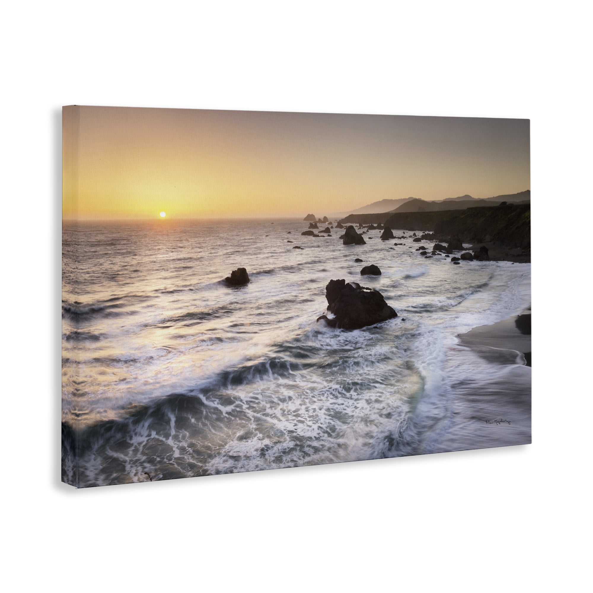 Stupell Industries Sonoma Coast Sunset Nautical & Beach Photography Wrapped Canvas Art Print Wall Art, 30 x 20