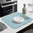 thumbnail image 3 of Dish Drying Mat for Kitchen Counter Blue Geometry Absorbent Reversible Microfiber Kitchen Countertop Protector Dishes Pad Small 16x18 Inch, 3 of 7
