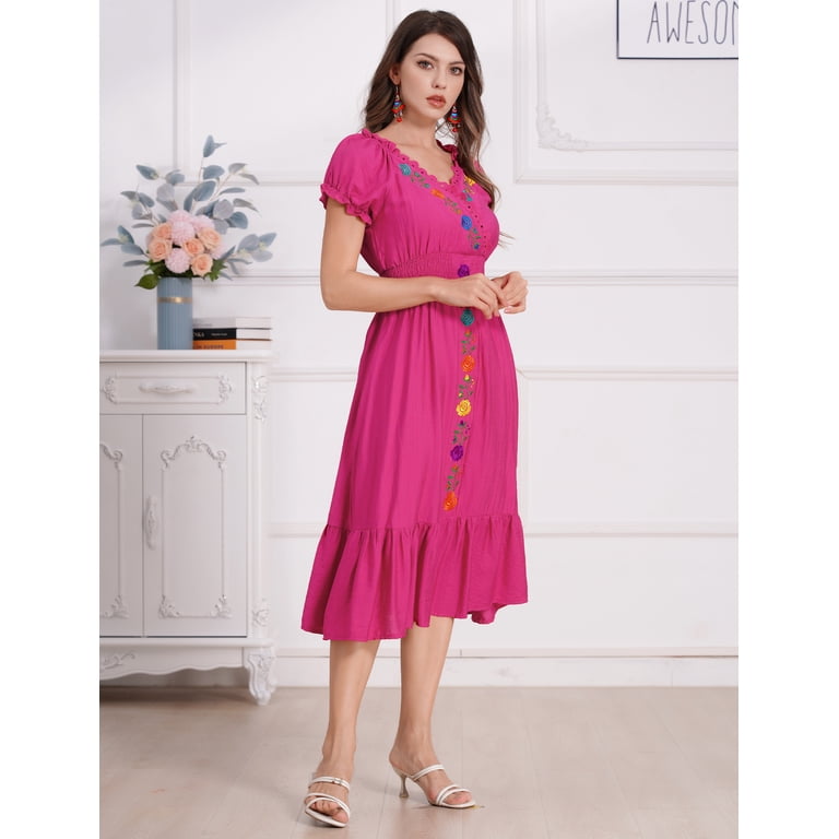 mexican embroidered dress maternity Antonella Floral Dress main image 1