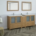thumbnail image 3 of Vanity Art 84" Double Sink Freestanding Bathroom Vanity Set with Ceramic Top and Mirror, 3 of 9