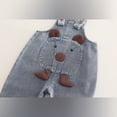 thumbnail image 4 of Children Overalls Set with Long Sleeve Striped Shirt and Animal Pattern Denim Suspender Pants for Infant Toddler Boys Girls, 4 of 5