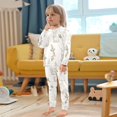 thumbnail image 4 of FORMRS Long Sleeve Top and Pants Pajama Set for Niños 2-Piece Sleepwear, Sizes 18M-8Y, Beige Rabbits and Carrots, 4 of 6