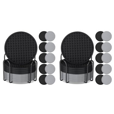 20 sous-Verres pour Boissons en Silicone avec Support Non Protection Lavable Résistant à la Chaleur