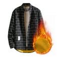 thumbnail image 3 of APEXFWDT Men's Sherpa Fleece Plaid Shirts Jackets Casual Long Sleeve Lightweight Jackets Button Up Fleece Lined Flannel Jackets Coat Thermal, 3 of 4