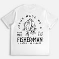 thumbnail image 3 of Jesus Made Me A Fisher Print T Shirts for Mens Christian Fishing Graphic Tees Short Sleeve Fashion Cotton Tops for Daily Outfits White,M, 3 of 8