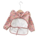 thumbnail image 3 of The Cuddly Fig - Waterproof Long Sleeve Ruffle Baby Bib with Outer Space Pattern, Small 6-18mos, 3 of 3
