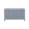 thumbnail image 3 of Horizon 60" Double Bathroom Vanity with Powder Blue Cabinet and Engineered White Top, 3 of 5