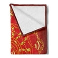thumbnail image 2 of Mandala Soft Flannel Fleece Throw Blanket, Ottoman Art Ornament Hand Drawn Oriental Floral Themed Illustration, Cozy Plush for Indoor and Outdoor Use, 50" x 70", Yellow Red, by Ambesonne, 2 of 5
