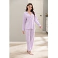 thumbnail image 5 of RH Women Pajamas Set Button Down Sleepwear Long Sleeve Nightwear Long Pants Pj Set S-XXL RHW4013, 5 of 7