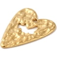 thumbnail image 2 of 1 pc 304 Stainless Steel Pendants Textured Heart Charm Golden 33.5x24.5x1.8mm Hole: 2.3mm, 2 of 3