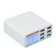 thumbnail image 4 of Cargador de pared USB múltiple QC3.0, adaptador USB de 6 puertos múltiples, enchufe de alimentación, bloque de carga rápida con pantalla LED, enchufe de Reino Unido de 100 a 240 V, 4 of 5