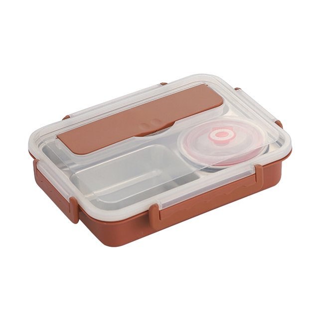 Bewildely Fiambrera Caja de alimentos a prueba de fugas de acero inoxidable Contenedor de almacenamiento de comidas con aislamiento térmico, Verde, L Suministros térmicos marrón METRO Bewildely HA006687-04