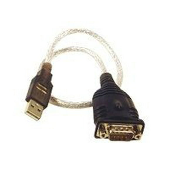 Micro Connectors E07-160 1 ft. USB-A Male 2.0 to Serial DB9-Male Adapter, Clear