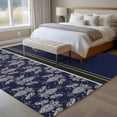 thumbnail image 4 of Boho Navy Blue Flower Area Rugs 5'x8', Washable Small Throw Rugs for Classroom Bedroom, Abstract Bohemia Pesley Floral Indoor Outdoor Rug Non-Slip Low Pile Carpet Runner Reversible Floor Mats, 4 of 8