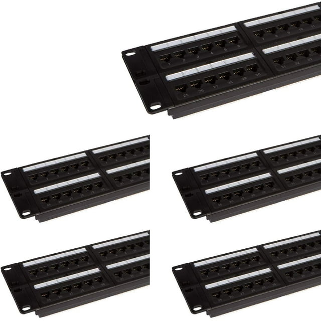 Buyer's Point 48 Port Cat6 Patch Panel with Punch Down Tool and Cable Management System Pack of 5