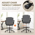 thumbnail image 6 of HYSpacerX 500 LBS Big & Tall Ergonomic High Back Leather Office Chair, Adjustable Height Flip-Up Armrest Executive Computer Chair for Standing & Counter Height Desk, Grey, 6 of 7