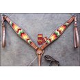 thumbnail image 2 of Hilason Western Horse Breast Collar American Leather Aztec Hand Paint, 2 of 4