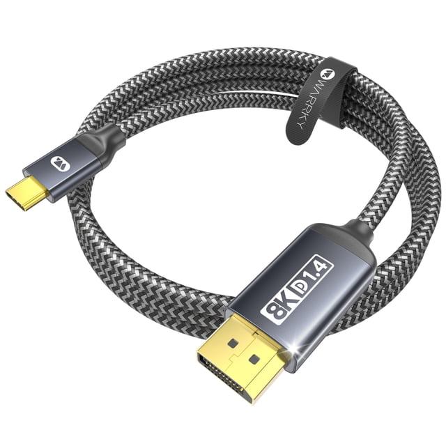 Cable USB C a DisplayPort 1.4 Warrky de 3 m, 8K @60Hz, 4K @240Hz /144 Hz