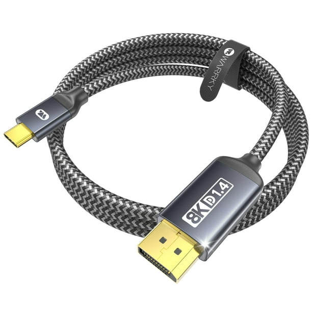 Cable USB C a DisplayPort 1.4 Warrky de 3 m, 8K @60Hz, 4K @240Hz /144 Hz