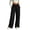 Black, variant on Womens Casual High Waist Sweatpants Elastic Waist Drawstring Splited Wide Leg Workout Gym Running Pants with Pockets