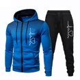 thumbnail image 1 of Nuevos conjuntos de chándal para hombre, gran oferta, sudadera con capucha y pantalones de jogging con cremallera de puntos redondos informales, ropa de calle cálida para otoño e invierno, 1 of 4