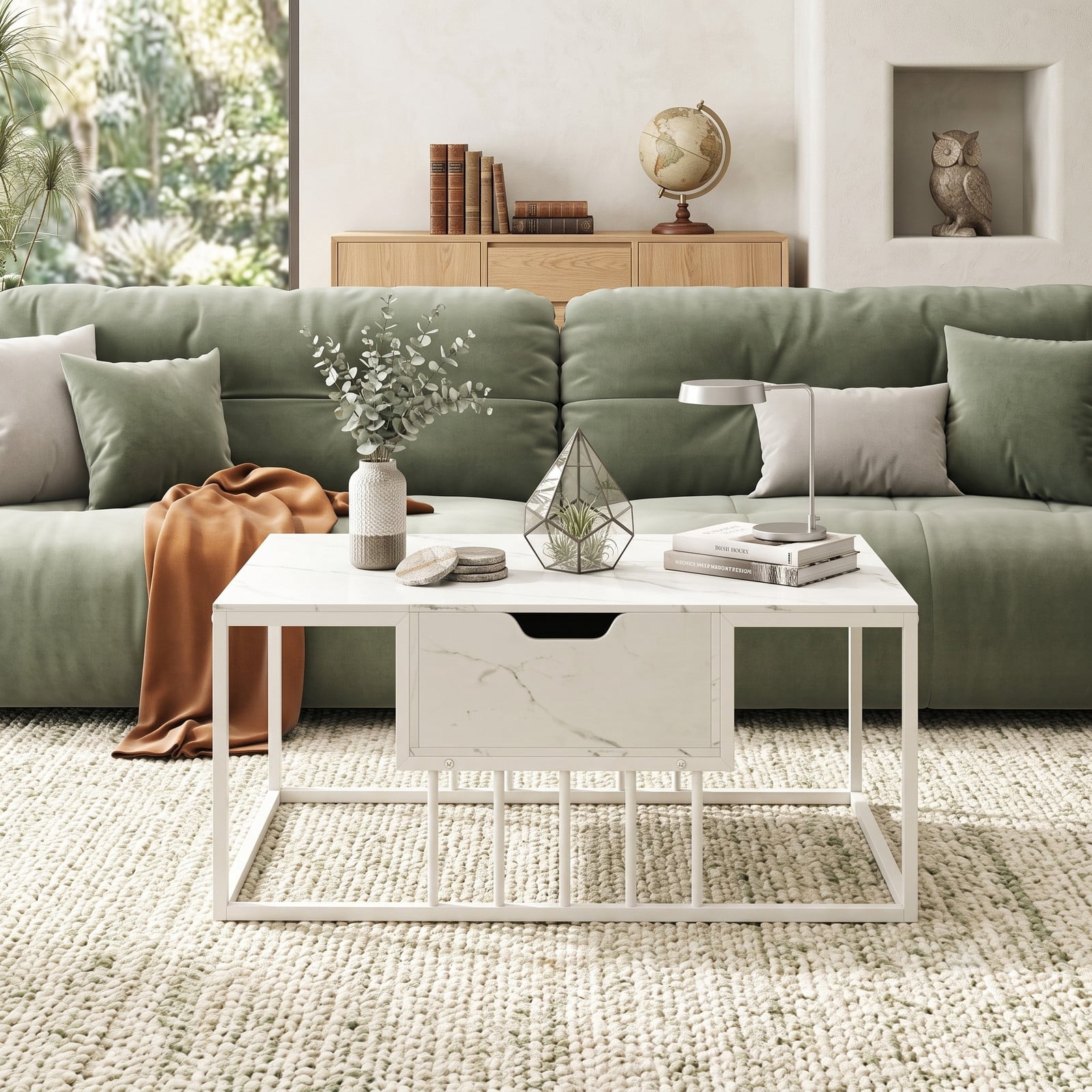 Furnibear Lift Top Coffee Table with Hidden Storage Compartment, Modern Center Table for Living Room, Adjustable Height Rising Tabletop, Engineered Wood and, White