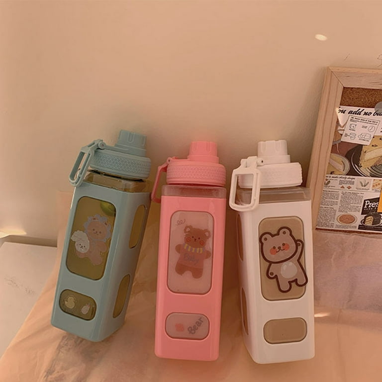 Kawaii Bear Pastel Water Bottle With 3D Sticker 700ml/900ml – Kawaii Heaven