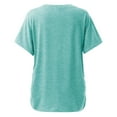 thumbnail image 3 of Womens Shirts Summer Short Sleeves V Neck Plain Color Soft Loose Fitting T Shirts Womens Tops, 3 of 4