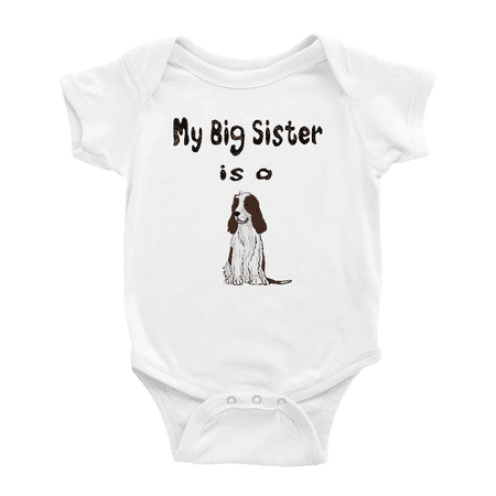 

My Big Sister Is A English Springer Spaniel Dog Cute Baby Bodysuit Unisex
