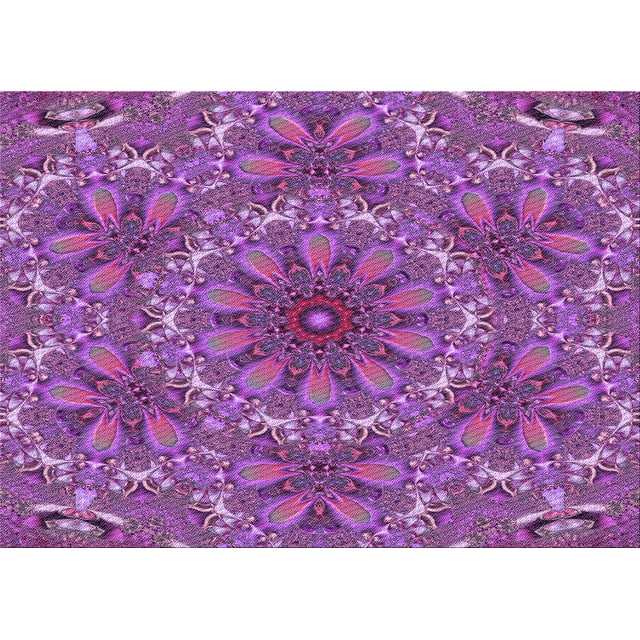 Ahgly Tapis Rectangulaire Lavable en Machine Intérieur Transitionnel Violet, 2 Pieds x 4 Pieds