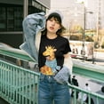 thumbnail image 2 of Women's Halloween T-Shirt Giraffe and Sloth Print Graphic Cozy Cute Short Sleeve Cotton Tee Halloween Novelty Tee Top, 2 of 9