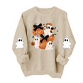 thumbnail image 4 of NSLGXD Halloween Sweatshirts for Women Spooky Ghost Graphic Pullovers Stretch Work Round Neck Long Sleeve Y2k Tops Halloween Costumes, 4 of 5
